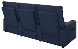 Poltrona de Cinema Reclinável 3 Lugares Baú USB Mallie FH9 PU Azul - M