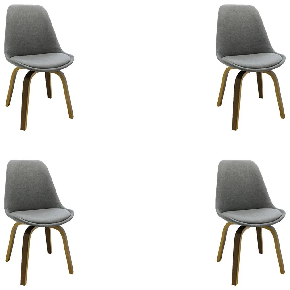 Kit 4 Cadeiras Decorativas Sala e Escritório SoftLine Linho Cinza G56 - Gran Belo