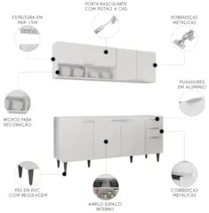 Armário de Cozinha CP01 Para Pia 180cm Pérola Z34 Branco - Mpozenat