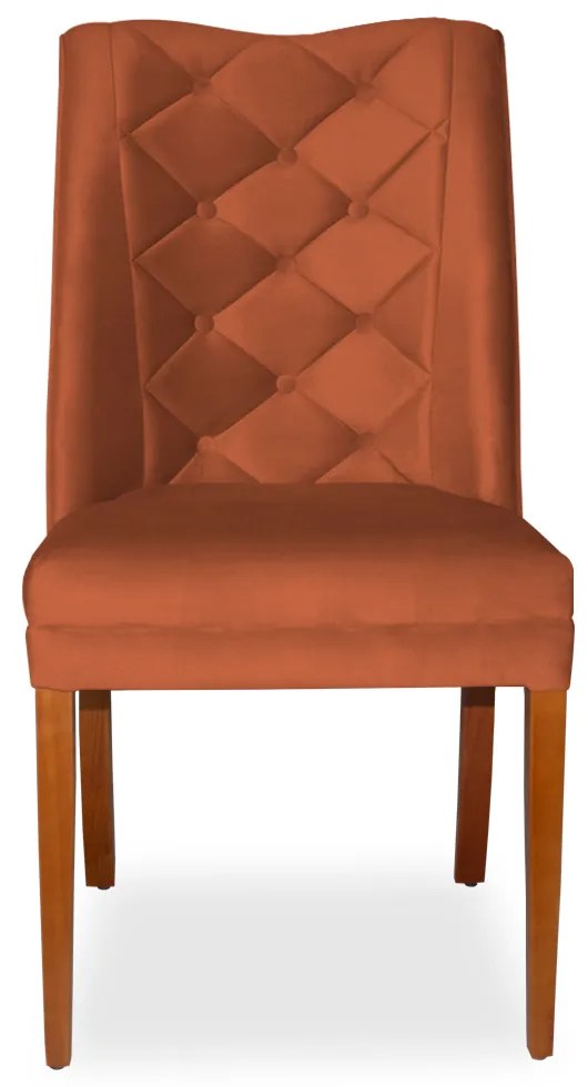 Kit 6 Cadeiras de Jantar Micheli Suede Telha