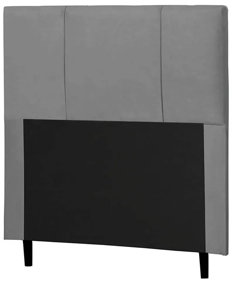 Cabeceira Donna Para Cama Box Solteiro 90 cm Suede Cinza - Drossi