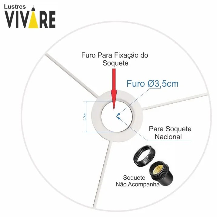 Cúpula Abajur Cilíndrica Cp-7021 Ø45x25cm Lillás