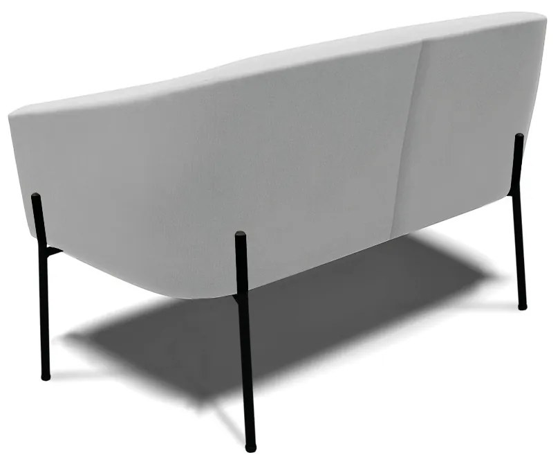 Namoradeira e 2 Poltronas Pé de Ferro Preto Stella Suede D03 - D'Rossi - Cinza