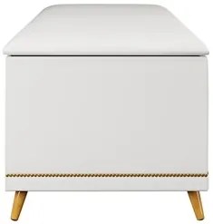 Calçadeira Baú Queen 160cm com Tachas Imperial J02 Sintético Branco -