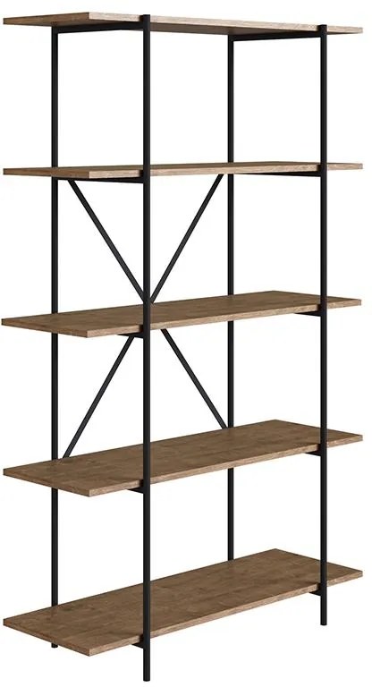 Estante Livros Multifuncional 5 Prateleiras - Vermont Preto