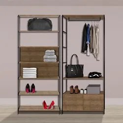 Quarto Modulado Closet 2 Módulos Estilo Industrial Steel Quadra Vermon