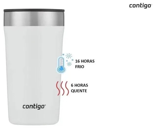 Copo Térmico Street Aço Inox 473ml - Branco Contigo