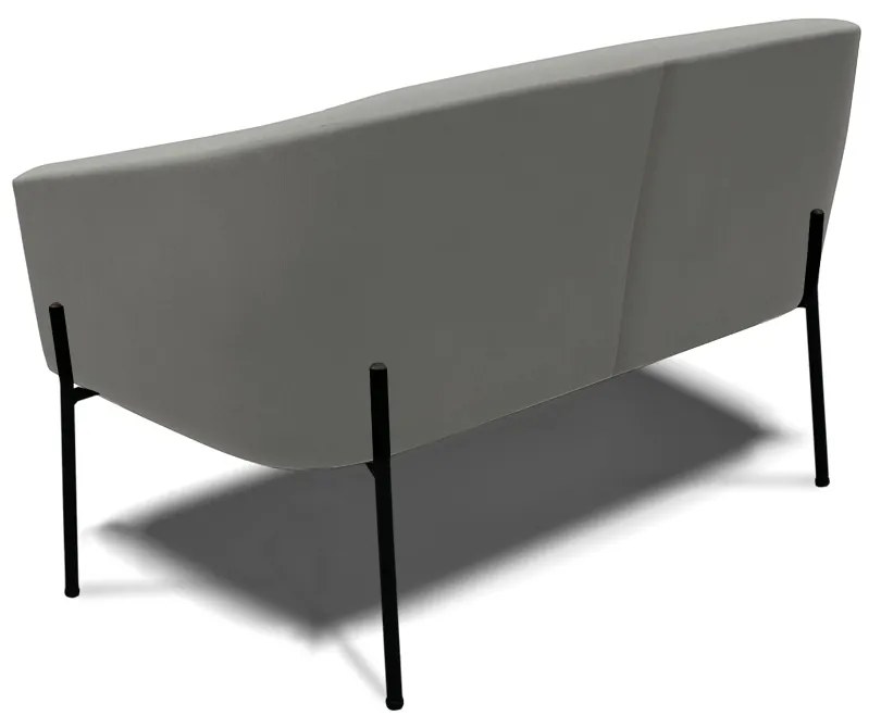 Sofá 2 Lugares Namoradeira Pé de Ferro Preto Stella Suede D03 - D'Rossi - Grafite