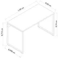 Conjunto Escritório Mesa 120 Aparador e Estante Studio Industrial Z28