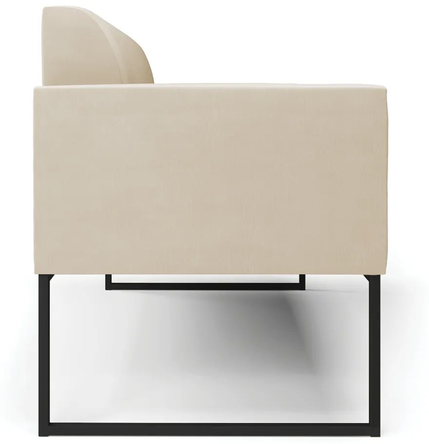 Sofá 2 Lugares Namoradeira Marisa Industrial Preto Suede D03 - D'Rossi - Bege