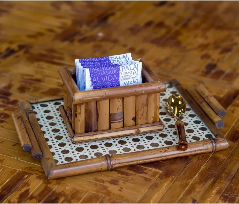 Porta Chá Bambu Natural  Natural