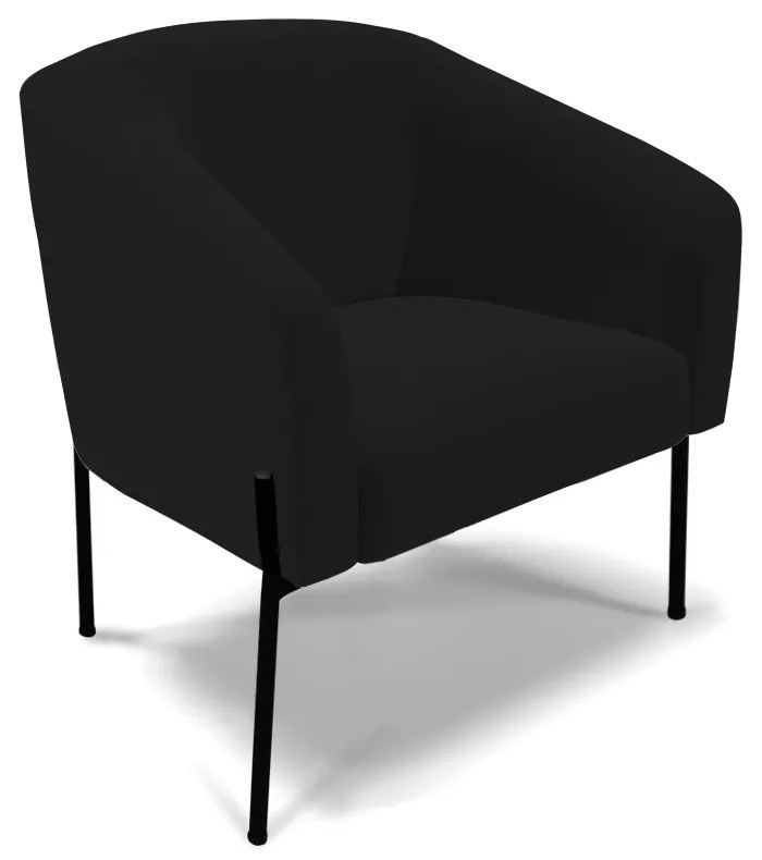 Namoradeira e 2 Poltronas Pé de Ferro Preto Stella Linho D03 - D'Rossi - A79 Preto