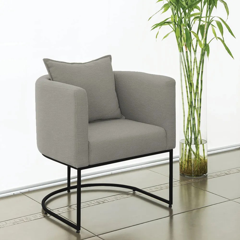 Poltrona Paola Linho Base Metálica Preto D03 - D'Rossi  - A26 Grafite