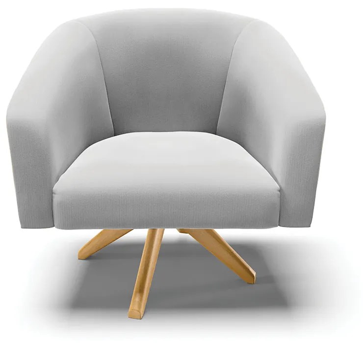 Poltrona Decorativa Giratória MA30 Kit 2 Stella Suede D03 - D'Rossi - Cinza