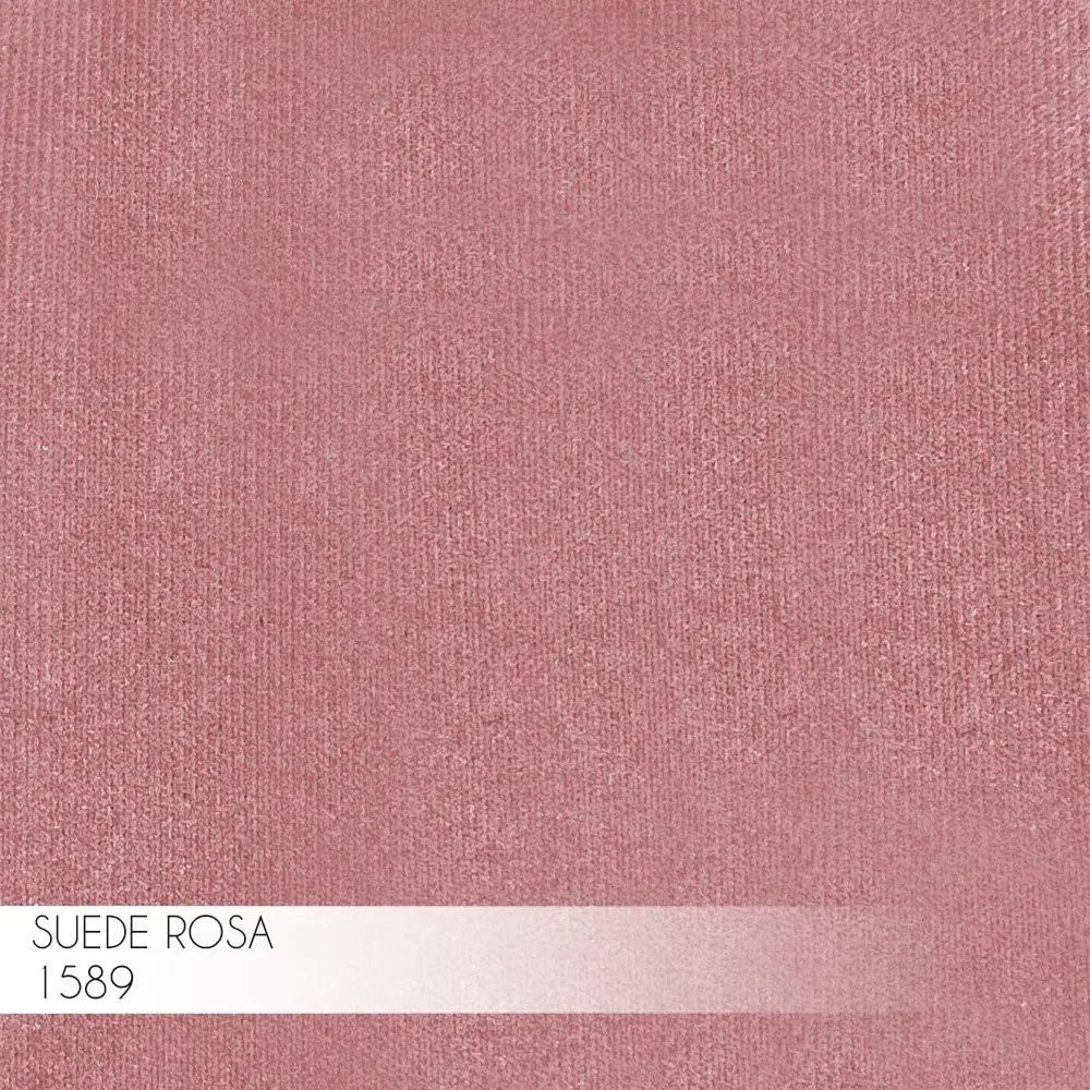 Kit 2 Banqueta Decorativa Billie Base Bronze Suede Rosa G41 - Gran Belo