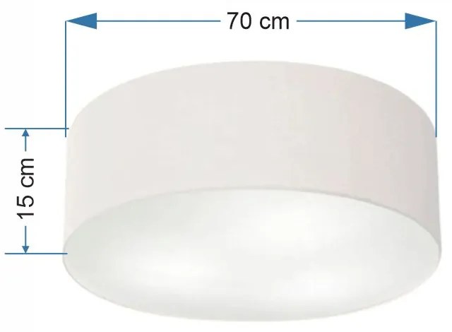 Plafon Cilíndrico Md-3049 Cúpula em Tecido 70x15cm Branco - Bivolt