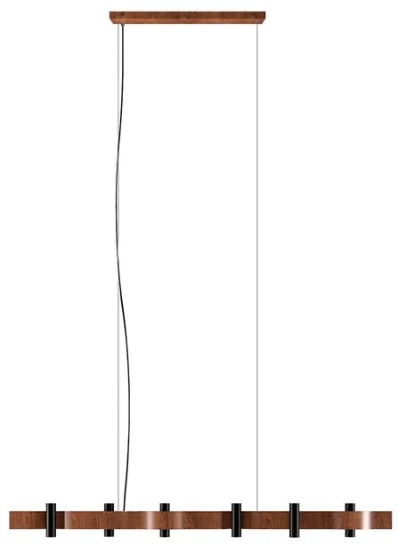 Pendente Linear Madeira Imbuia Flow