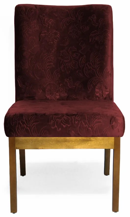 Kit 2 Cadeiras Eloisa para Sala de Jantar Suede Floral Marsala