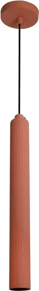 Pendente Tubo Estriado Aluminio Natura - TERRACOTA