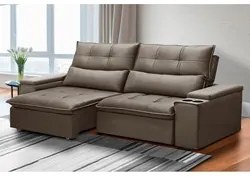 Sofá Retrátil Reclinável 3 Lugares 210cm Moritz F05 Veludo Castor - Mp