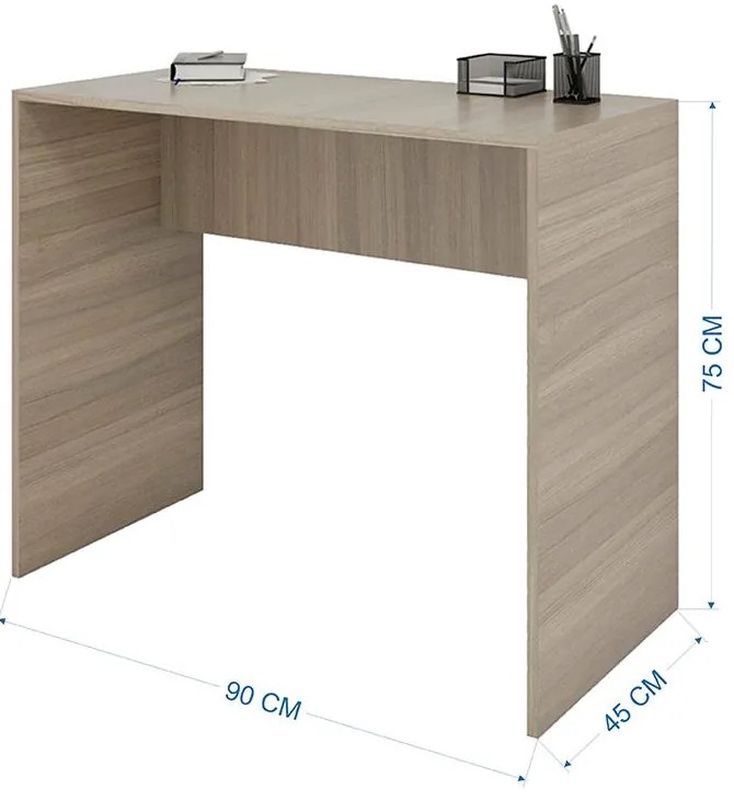 Mesa Escrivaninha Escritório Home Office Marrom Montana