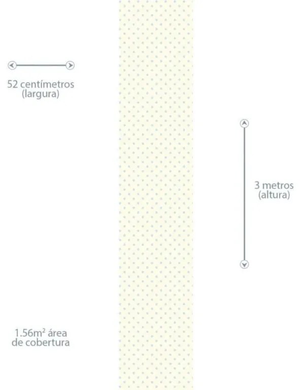 Papel de Parede poá azul e amarelo 0.52m x 3.00m