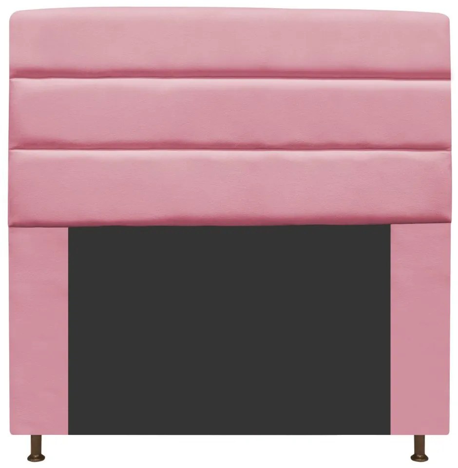 Cabeceira Estofada Turim 195 cm King Size Suede Rosa Bebê - ADJ Decor