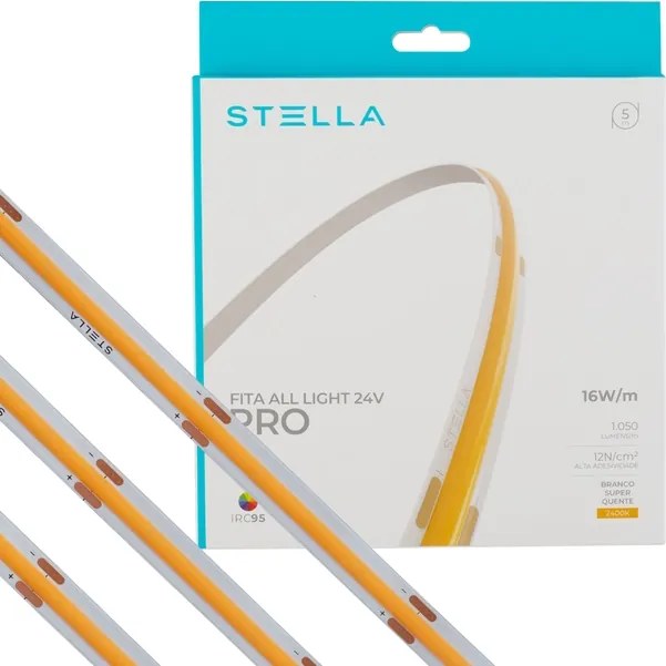 Fita De Led 16W Por Metro 24V 2400K 5M Irc95 All Light Pro