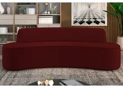 Sofá 4 Lugares para Sala de Estar Living 260cm Koane D06 Veludo Bordô