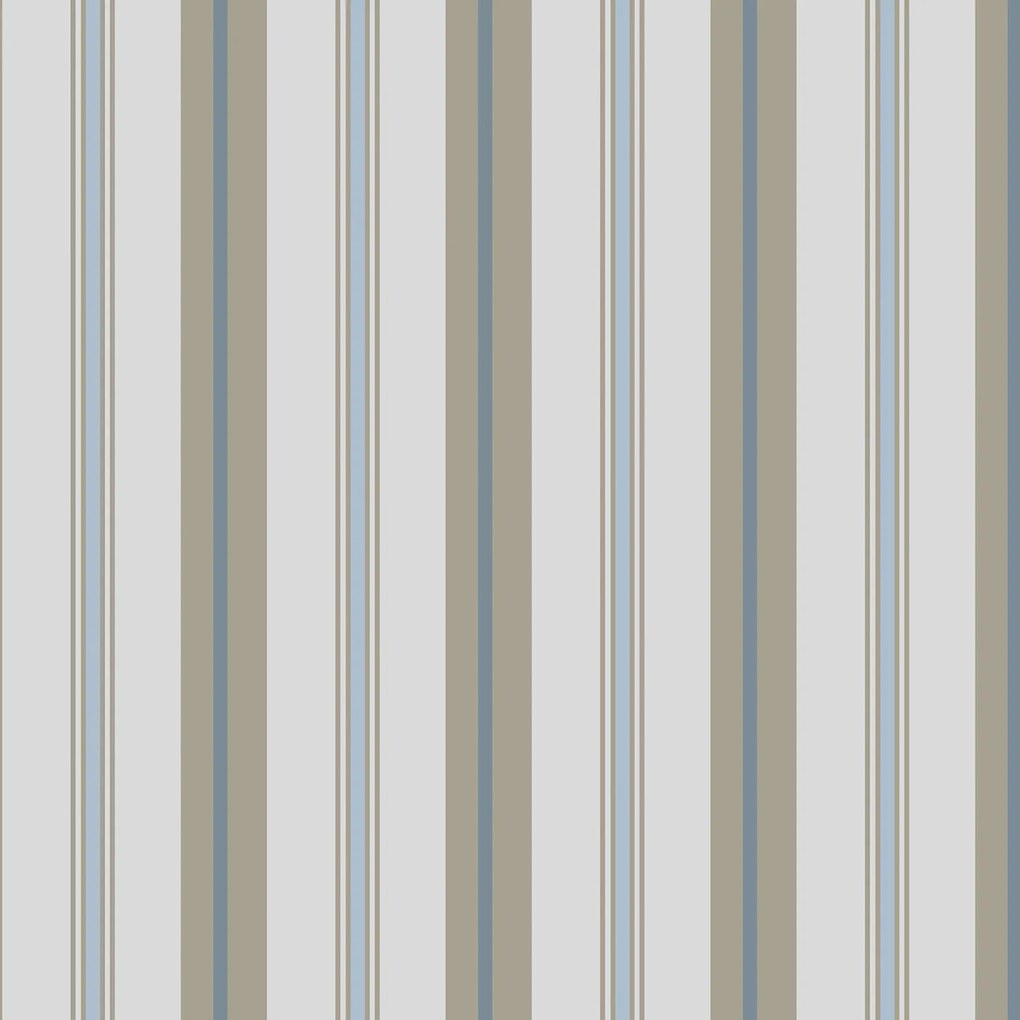 Papel de parede adesivo listrado marrom cinza e azul