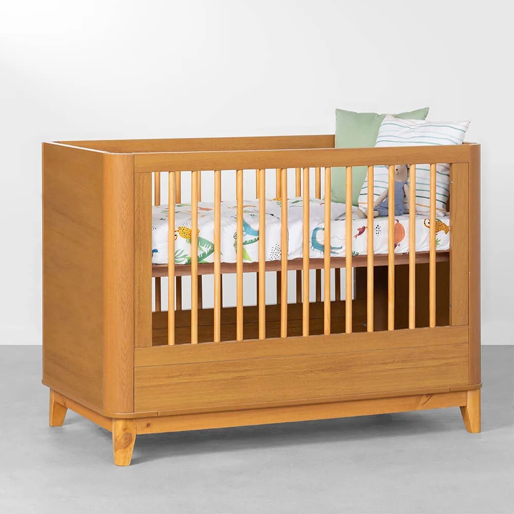 Berço Mini Cama Boom Plus 2 em 1 Square - Savana Fosco - Berço Mini Cama Boom Plus Square - Savana Fosco