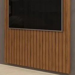 Painel para TV 60 Polegadas Ripado 143x240cm Pratisk D04 Freijó - Mpoz