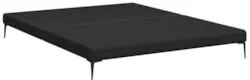 Cama Queen Base Box 158cm Pés Ferro Susano Sintético Preto Z04 - Mpoze
