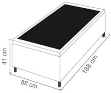 Base para Cama Box Baú Solteiro 88x188cm Hit Z04 Sintético Bege - Mpoz