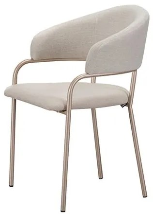 Cadeira Alina Assento Linho Asti Base Champagne - 77282 Sun House