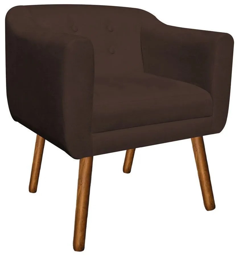 KIT 02 POLTRONAS JULIA SUEDE MARROM PES