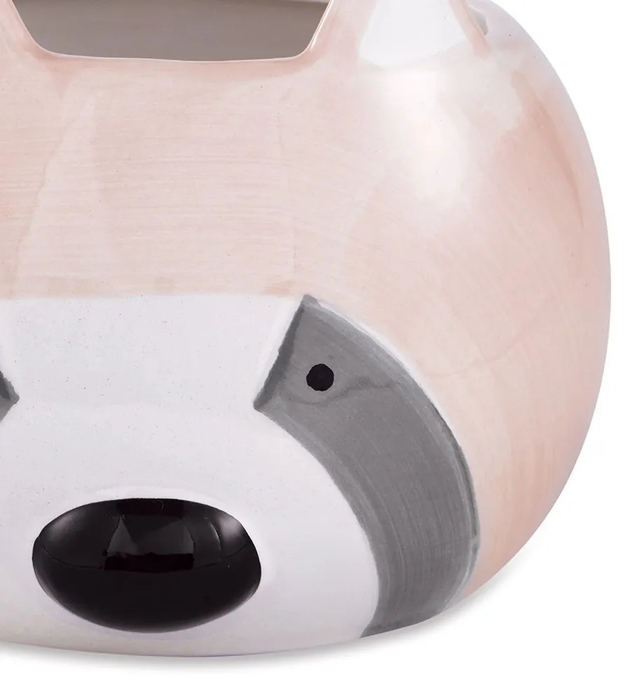 Cachepot "Guaxinim" Rose Em Ceramica 13x16 cm M02 - D'Rossi