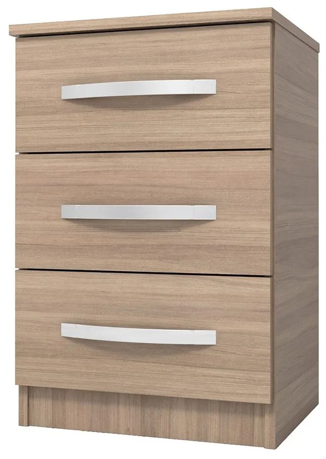 Mesa de Cabeceira 3 Gavetas Quarto Domus Marrom Montana