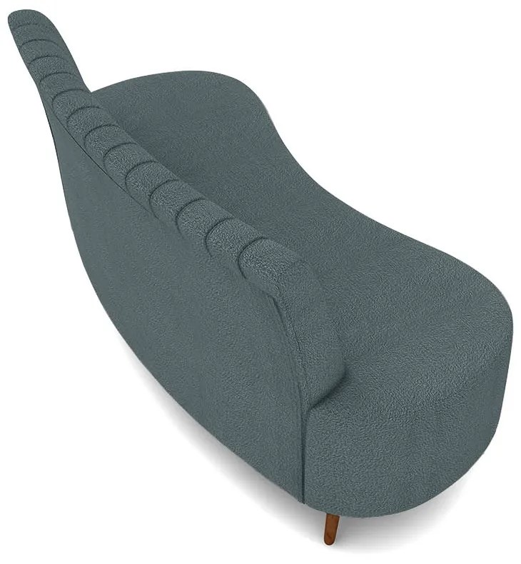 Sofá 2 Lugares Living 160cm Pé Palito Maraú Bouclê K01 - D'Rossi - Azul