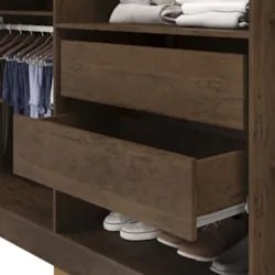 Guarda Roupa Casal 218cm Com Espelho Bolty Imbuia Rústico V02 - Mpozen