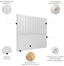 Cabeceira Cama Box Queen 160cm Estofada Plutus Sintético Branco Z04 -