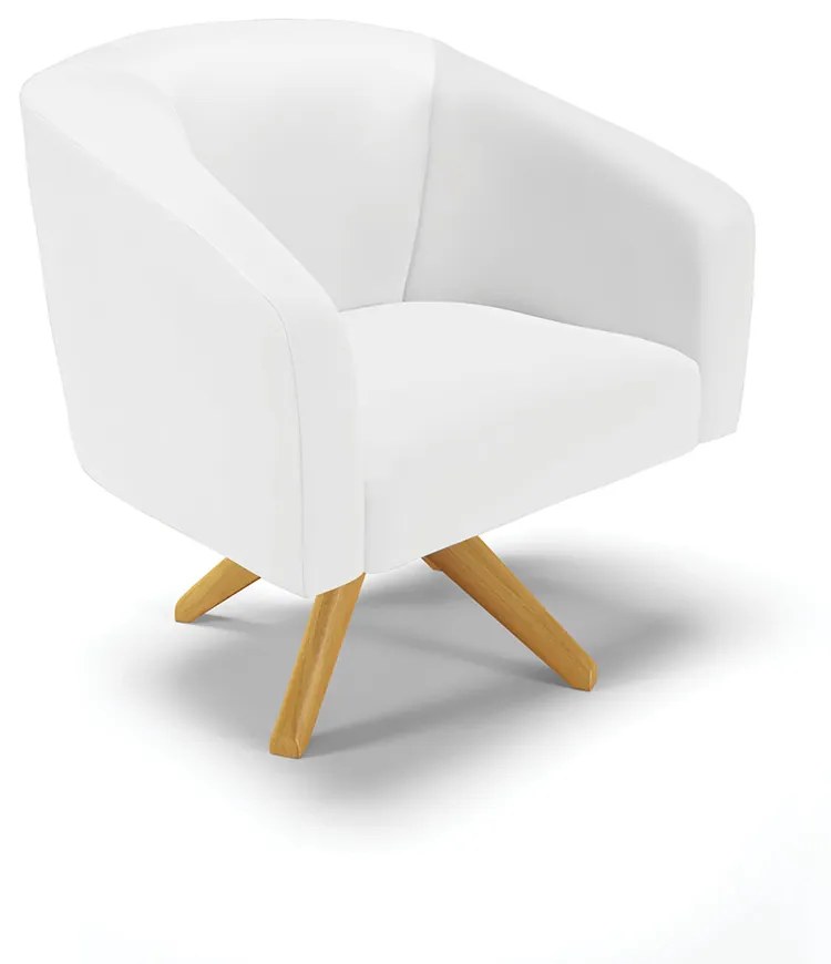 Namoradeira e 2 Poltronas Giratória MA30 Stella Sintético Branco D03 - D'Rossi