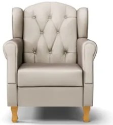 Kit 02 Poltronas de Amamentação Pés Madeira Lucy Z39 Sintético Bege -