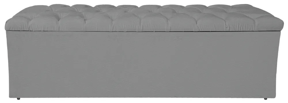 Calçadeira Estofada Liverpool 195 cm King Size Corano Cinza - ADJ Decor