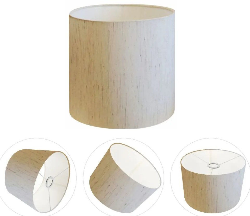 Cúpula Abajur Cilíndrica Cp-8005 Ø18x18cm Linho Bege