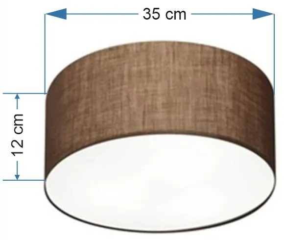 Plafon Cilíndrico Md-3046 Cúpula em Tecido 35x12cm Café - Bivolt