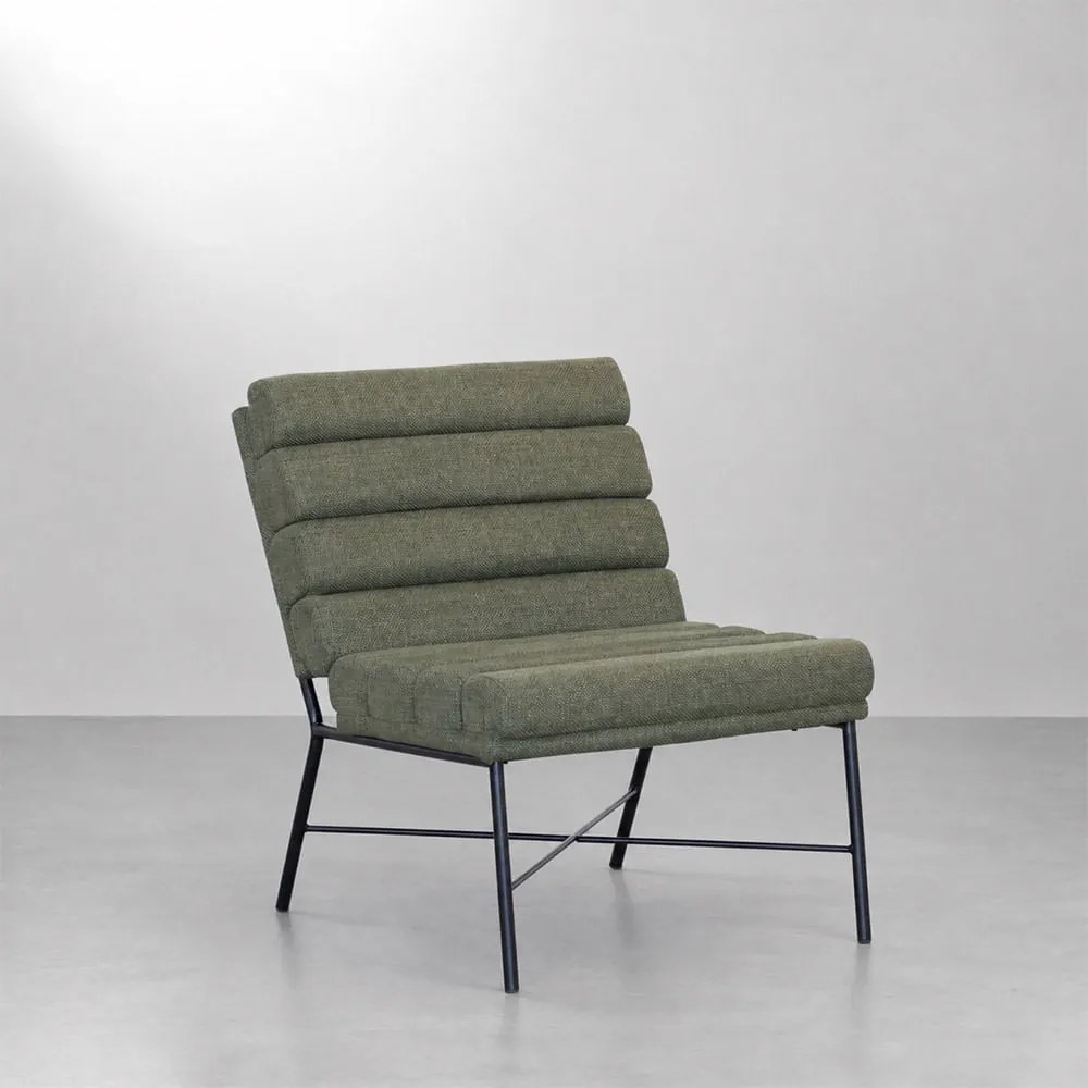 Poltrona Rolos Preto e Verde