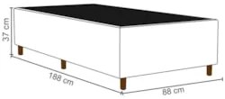 Base para Cama Box Solteiro 88x188cm Hit Z04 Suede Cinza - Mpozenato