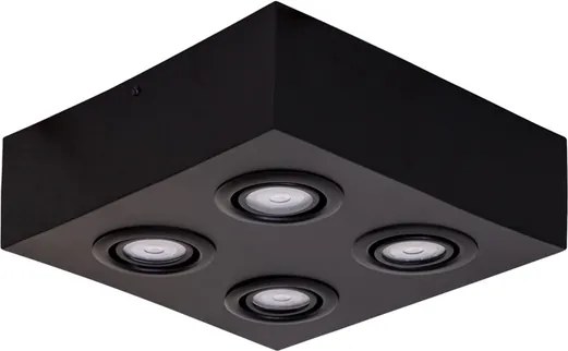 Plafon Sobrepor Quadruplo Orientavel Gu10 7W - PRETO