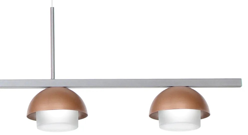 Pendente Bros Simétrico 25X12X120Cm Metal Alumínio E Vidro 05Xg9 - Old... (ROSE FOSCO / COBRE BRILHO)